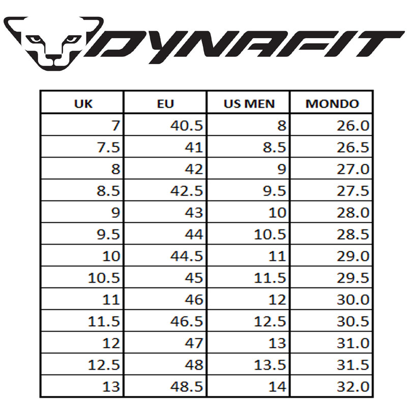 Dynafit boot sale sizing